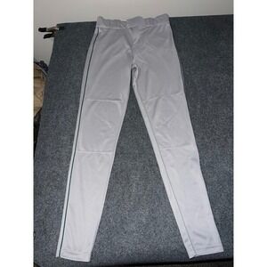 Rawlings Mens Grey Baseball Pants Green Stripe Size 36 x 36 Polyester